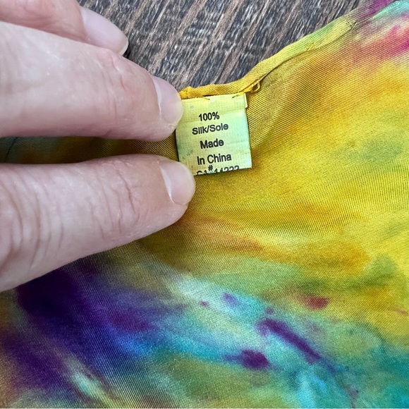 Tie dye silk scarf - Picture 2 of 2